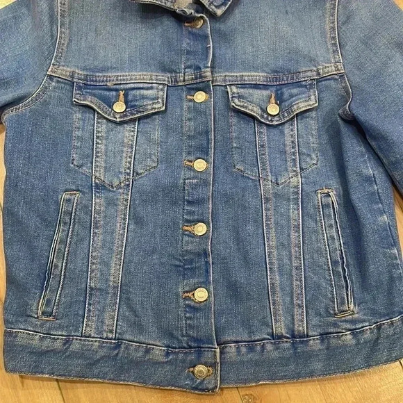 ZARA Trafaluc Denim Jacket Size Medium - Picture 4 of 7